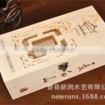 2015 New Design Wholesale Product Natural color wooden wine single bottle gift box wholesale
