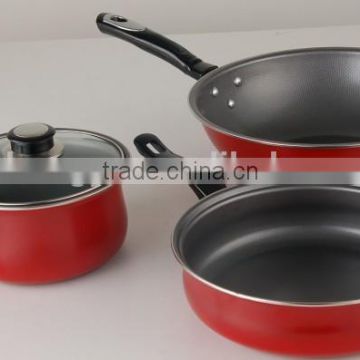 4pcs cookware sets with wok ,milk pan ,fry pan ,carbon steel pan