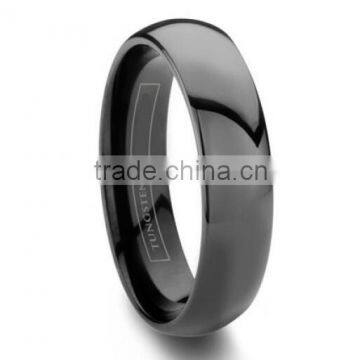 6mm Black Tungsten Ring Domed For Men Or Women, 2016 High Quality Fashion Jewelry Domed Ring