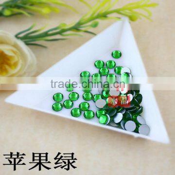 Wholesale ss6-ss30 Light-green glass Flat Back Round shape Crystal DMC Rhinestones