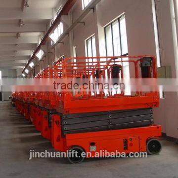 High rise pull kind scissor lift platform (Lift rated capacity 450kg) can install a self-propelled system