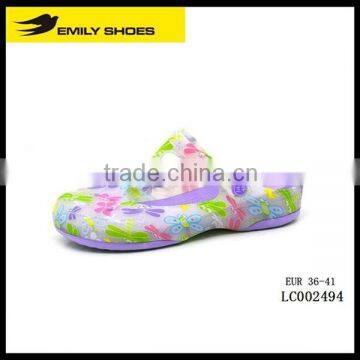 2016 comfortable lady shoe printing Clogs shoes