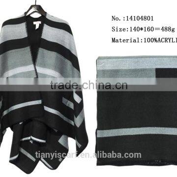 100 acrylic knitting turkish pashmina large shawls with stripes for winter women