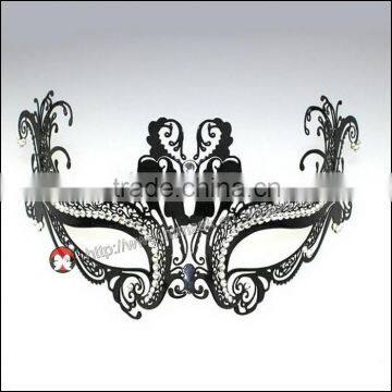 fashion masquerades mask Laser Cut Metal Venetian Classy Masquerade Mask w/ Clear Rhinestones Mardi Gras