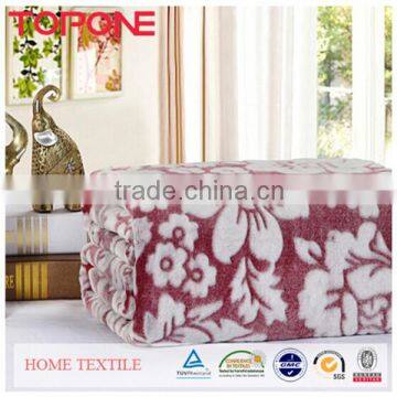 China winter type soft flower design cheap print jacquard blanket