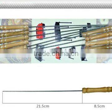 12PCS stainless steel bbq tool set barbecue skewers with wood handle