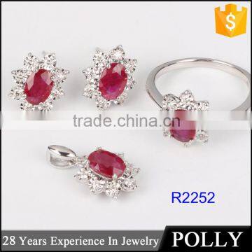 Hot 18k Gold Large Ruby Enagement Rings for Women photo-2
