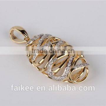 2015 New Design Fashion Jewelry 18K Rose Gold Diamond Leaf Pendants Micro Set photo-6
