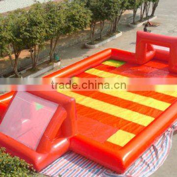 inflatable soap football playground/ indoor football field for sale