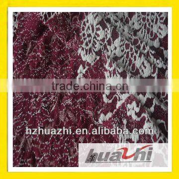 crimson with white flower lace fabric hangzhou textile