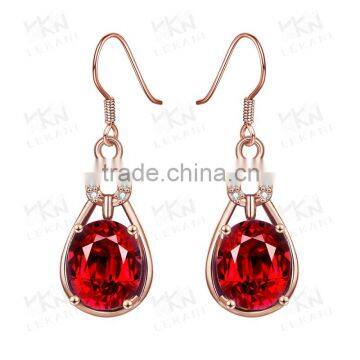 2015 fashiable new design big red rhinestone crystal earrings