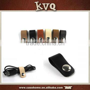 Genuine Leather Material Cable Winder USB Cable Tidy