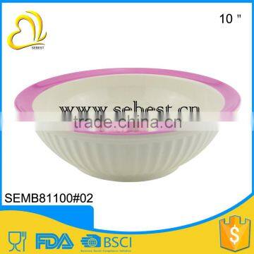 10" Round Embossed surface melamine bowls for sale