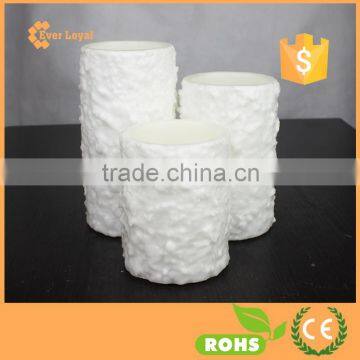 White "Snow" Textured Battery Operated Flameless LED Candle Wax Christmas Pillar Candle Set photo-6