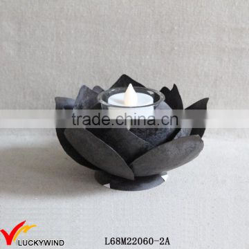 Wholesale Vintage Single Metal Lotus Candles Holder