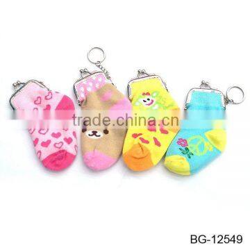 hot sale kids cheap sock coin purse