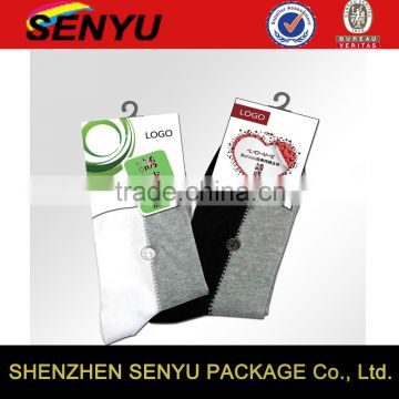 custom logo printing, fancy socks paper rider packaging labels with plastic hook                        
                                                                                Supplier's Choice