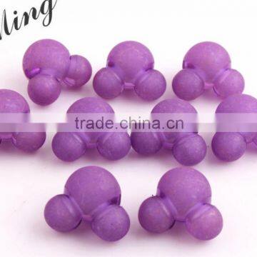 Dark Purple Color Chunky Acrylic Minnie Head Plastic Frost Beads in Beads Jewelry at Retail Price