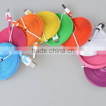 Multi-color Flat Wire Micro Usb a Data Charging Cable for Iphone photo-2