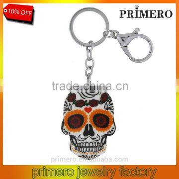 Wholesale new halloween jewelry skull pendant cheap acrylic material keychain
