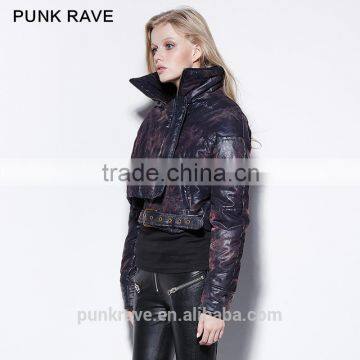 PY-162 Deep Winter Punk Rave Fireworks Retro Thicker Cotton Knight Short Jacket photo-2