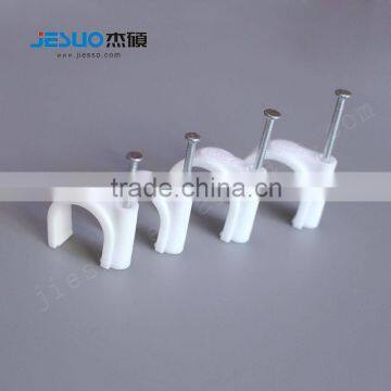 Free Samples black white color wire clip circle plastic wall nail nylon cable clips