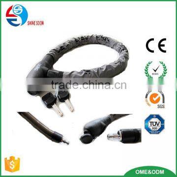 The lock have super thick anti-cutting / sawing steel ring with a reflective sleeve