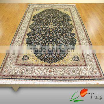 Hand Knotted Persian Carpets In Stock 6'x9' Handmade Silk Rug For Hotel ,Home Use