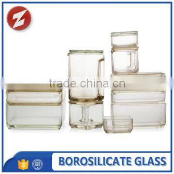 customized transparent borosilicate glass container with lid