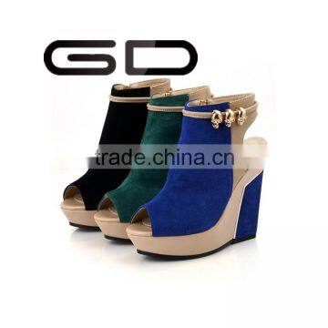 2016 latest popular slingbacks high heel mature and sxey ladies wedge shoes