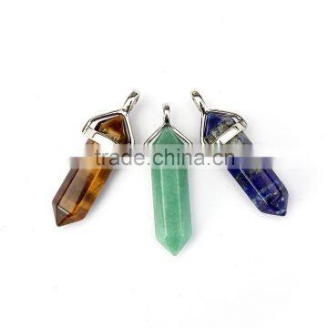 Beautiful 3 pcs Lapis Lazuli /Green Aventurine/Yellow Tiger Silver Plated Healing Point Gemstone Pendant (Chain is not Included)