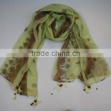 Cotton Indian Scarf With Beads Beaded Scarves photo-2