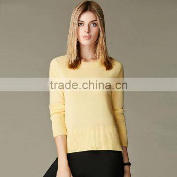 JS-09001 OEM/ODM service slim crew-neck cashmere sweater women jumper