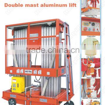 8 m aluminium double mast hydraulic lift vertical platform lift