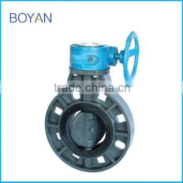 BOYAN ZheJiang Plactic UPVC PVC Worm Gear Butterfly Valve