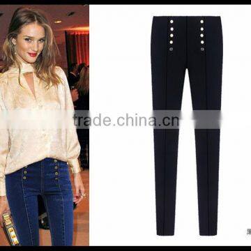 Alibaba China 2014 women high waist hin thin skinny pant with two colors