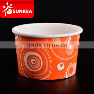 Printed icecream paper cups, double PE coated cute ice cream paper cup