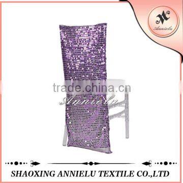 Wholesale purple glitz sequin custom chair back cover