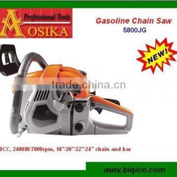 new 25cc 45cc 52cc 58cc 62cc 72cc 78cc gasoline chainsaw 5800 58cc yd58 with easy starter 2.4Kw/7500rpm HS84678100