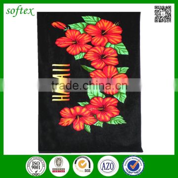 Wholesale and Retail 100% cotton custom design flowers tropical beach towel