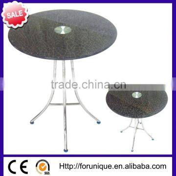 round glass top iron frame coffee table living room furniture