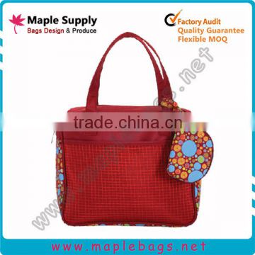 Red compact adult baby diaper bag