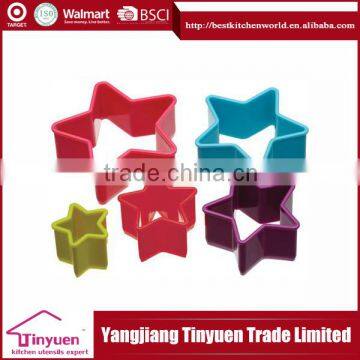 5 pcs Star Shape Colorfull Plastic Cookie Cutter Set