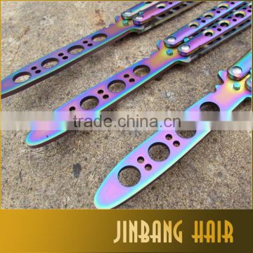 2016 New Premium hair salon stainless trainer knife comb balisong butterfly trainer knife