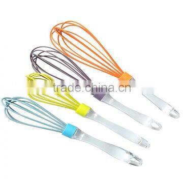 food grade silicone whisk mixer blende with transparent handle