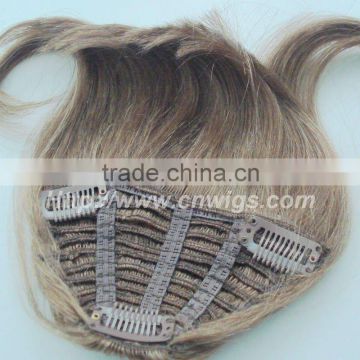 2014 QUALITY remy clip in hair extension bangs/clip natural hair bangs