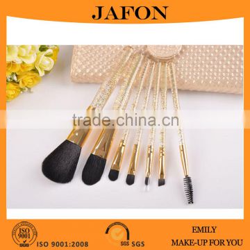 Diamond makeup 7 piece portable cosmetic brush set