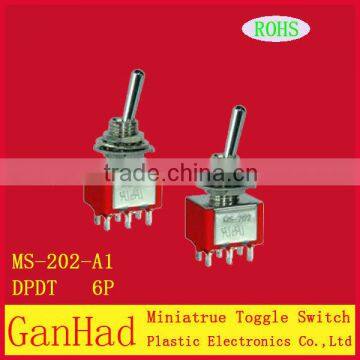 Mini 6 pin on off toggle switch