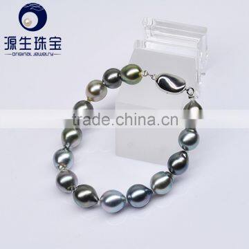 Pearl Jewelry Sets 925 Sterling Silver Real French Polynesia Black Pearl Bracelets for Women