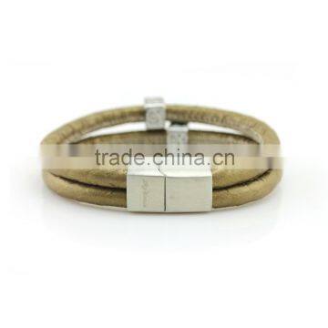 Summer Top Quality Real Leather Bracelet Snakeskin Stainless Steel Buckle Bangle in 2016 photo-2